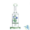 Shadow Glass Floral Chamber Bent Neck Thick Base Water Pipe - 570 Grams - 10 Inches - Assorted Colors [SGE-192]