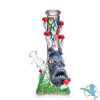 Shadow Glass Monster Character With Mushrooms Glow In The Dark Water Pipe - 440 Grams - 10 Inches - Assorted Colors [SGE-202]