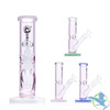 Dragon Glass Straight Tube Bong Water Pipe With Ice Catcher & Diffused Downstem - 315 Grams - 9 Inches - Assorted Colors [DGE-485]