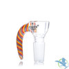 Dragon Platinum Funnel Wig-Wag Horn Handle Glass Bowl With Frosted Joint - 14MM Male - Assorted Colors - Display of 4 [DGO-105]