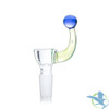 Dragon Glass Martini Bowl With Curved Ball Handle & Frosted Joint - 14MM Male - Assorted Colors - Display of 4 [DGO-106]