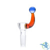 Dragon Glass Martini Bowl With Curved Ball Handle & Frosted Joint - 14MM Male - Assorted Colors - Display of 4 [DGO-106]