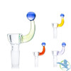 Dragon Glass Martini Bowl With Curved Ball Handle & Frosted Joint - 14MM Male - Assorted Colors - Display of 4 [DGO-106]