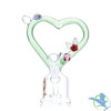 Dragon Glass Floral Heart Compact Water Pipe - 163 Grams - 7 Inches - Assorted Colors [DGE-481]