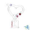 Dragon Glass Floral Heart Compact Water Pipe - 163 Grams - 7 Inches - Assorted Colors [DGE-481]