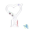 Dragon Glass Floral Heart Compact Water Pipe - 163 Grams - 7 Inches - Assorted Colors [DGE-481]