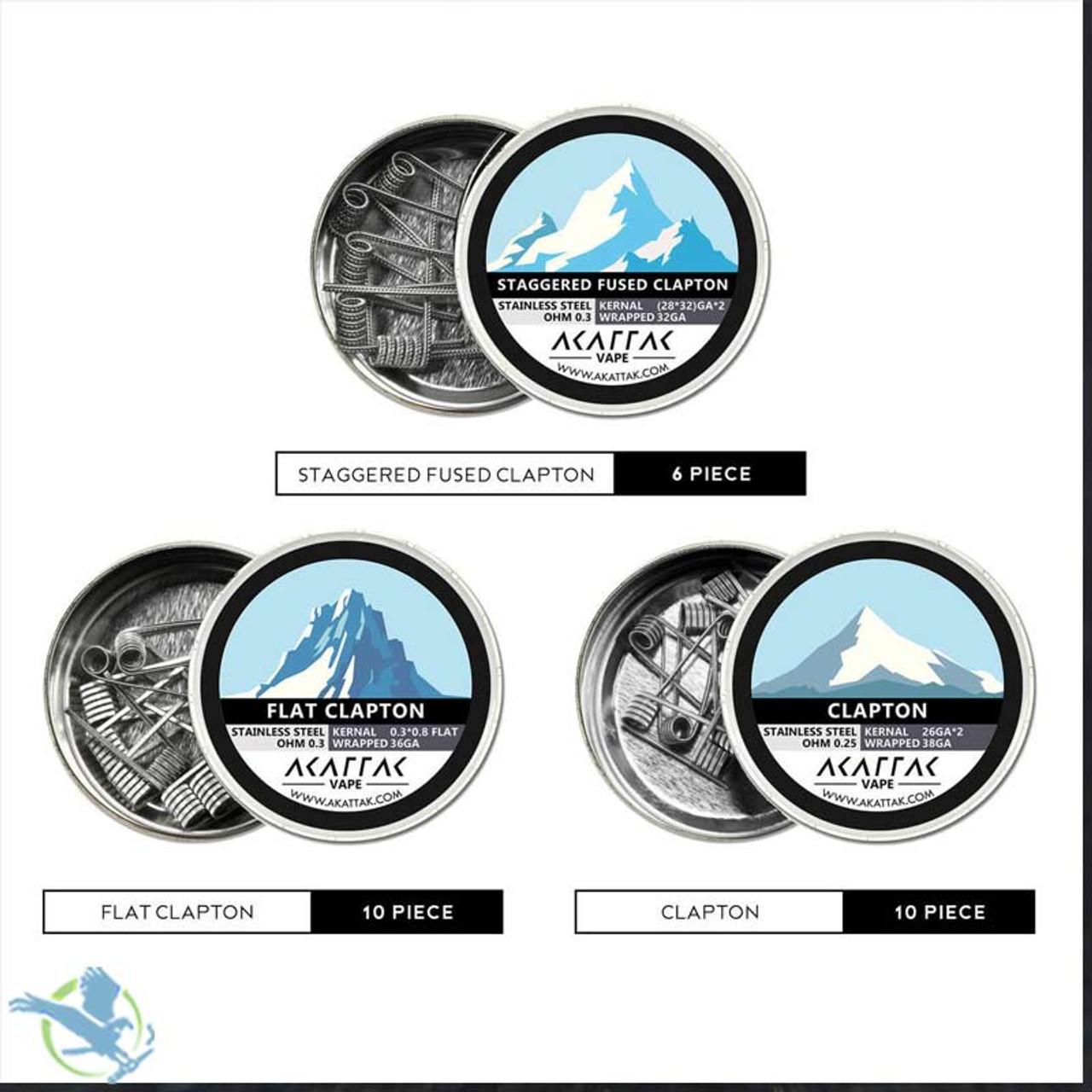 Akattak Prebuilt Stainless Steel Coils Kit 316l Wire Premade Ss316l 3 Build Styles 26 Pcs Hardware Midwest Distribution