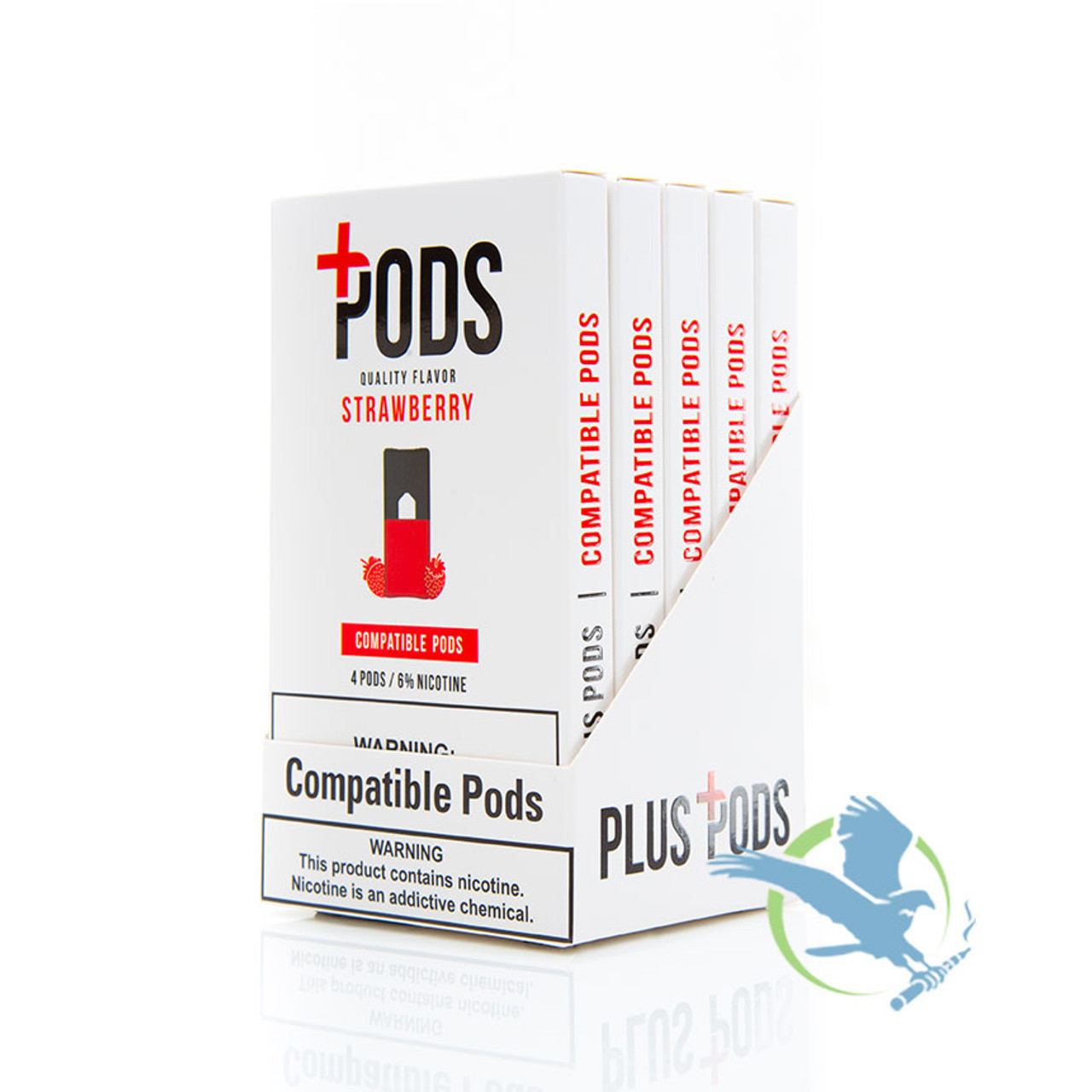 Plus Pods 1ML Prefilled Eliquid Compatible Pods Display of 5 Pods