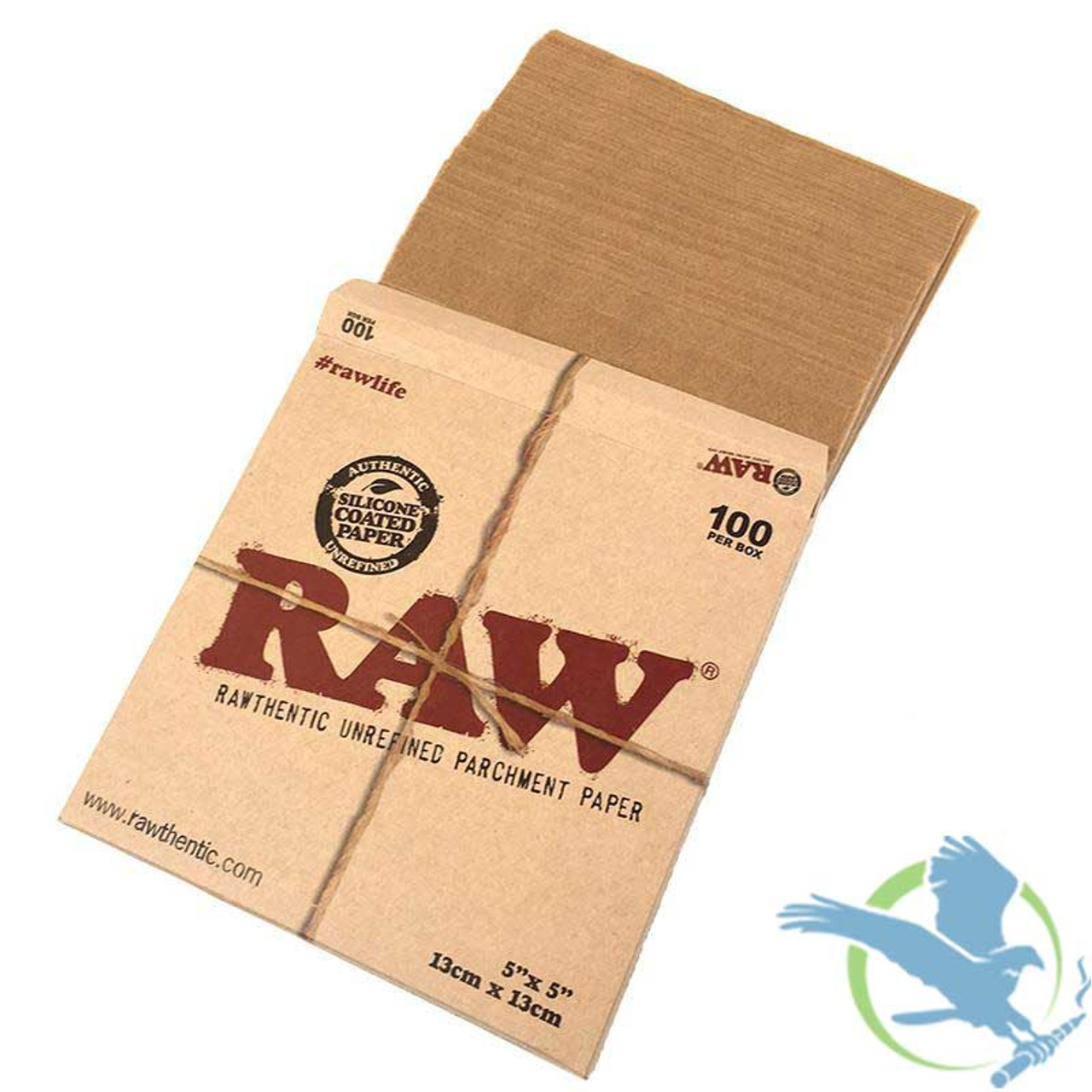 RAW Parchment Paper Squares - 5 x 5 - 100 Per Box (MSRP $10.00)