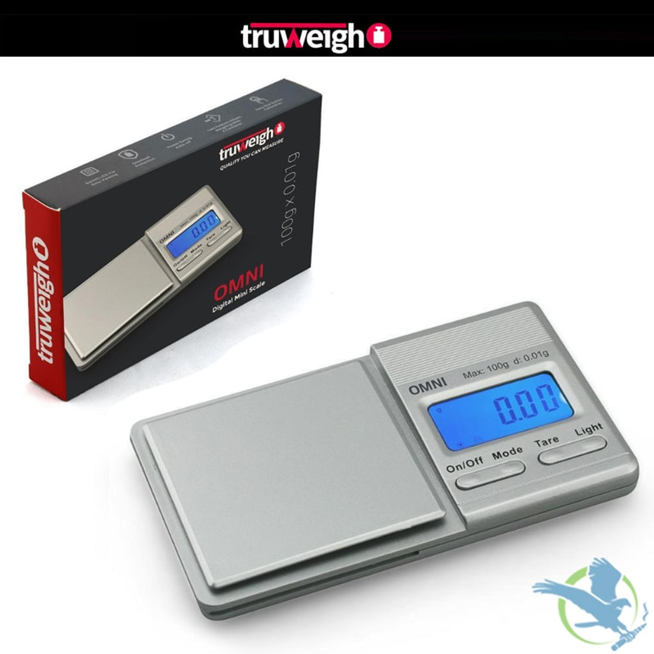 Truweigh Omni Digital Mini Scale - 100g x 0.01g - Silver Pocket Scale