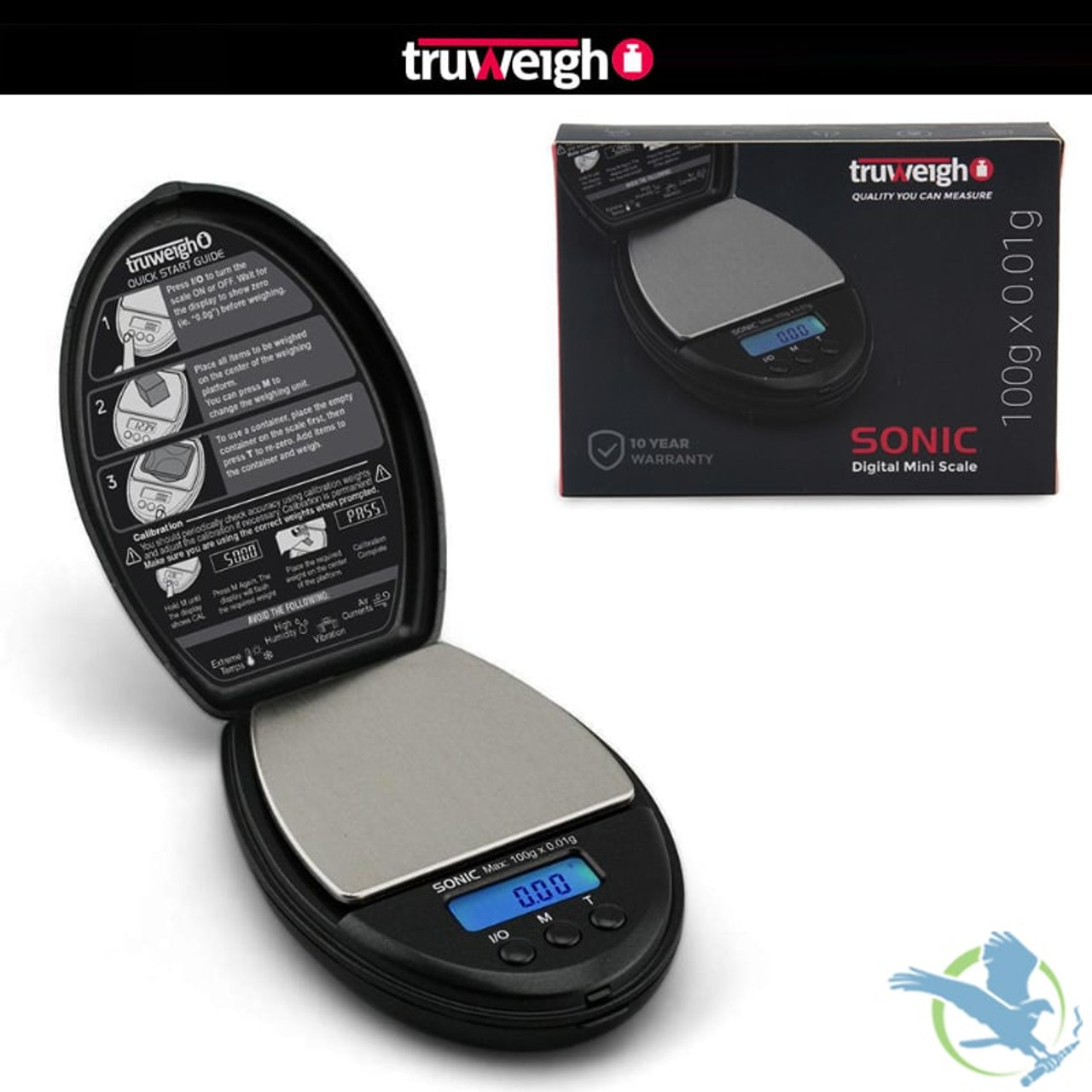 Truweigh Note Digital Mini Scale - 100g x 0.01g - Black