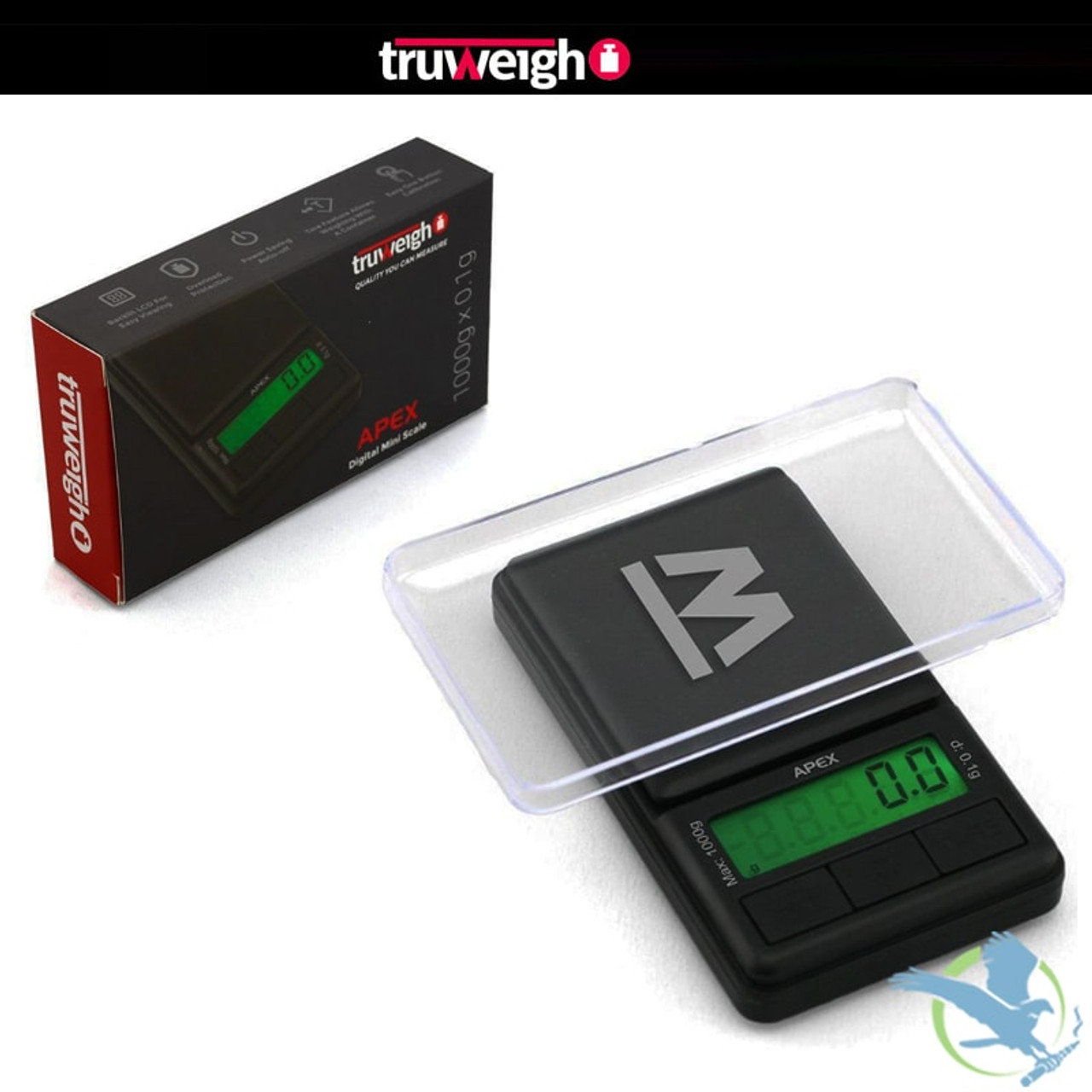 Truweigh APEX Digital Mini Scale - 100g x 0.01g - Black Portable Scale