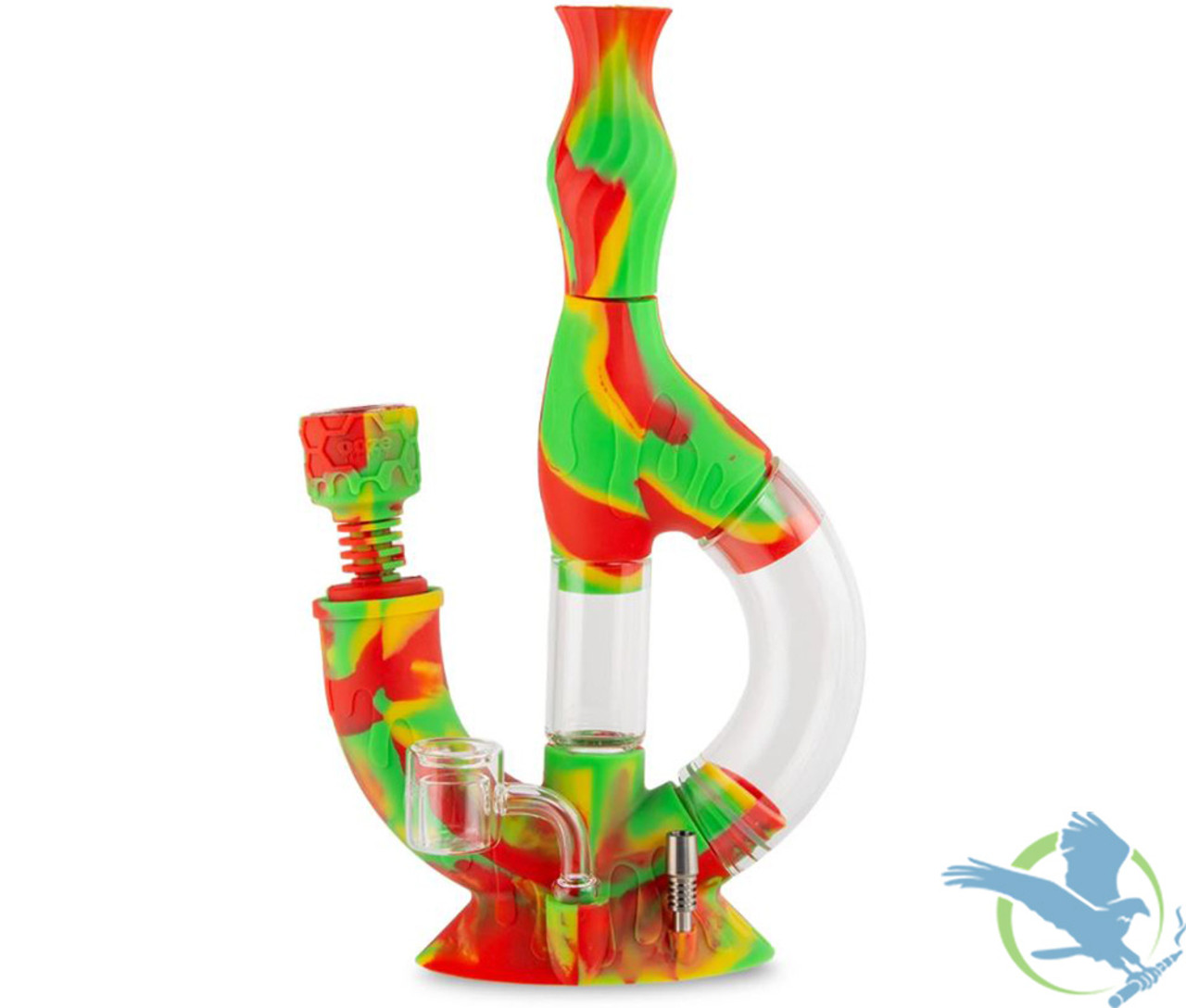 Pipes Seahawk Colored Mini Silicone Nectar Collector Glass Pipe