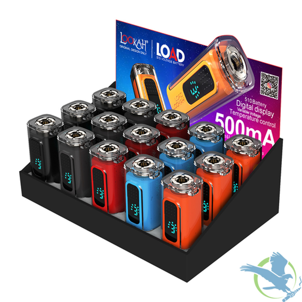 Lookah Load 510 500mAh Variable Voltage Vape Pen Battery - Assorted Colors  - Display of 25, Pen Style Battery