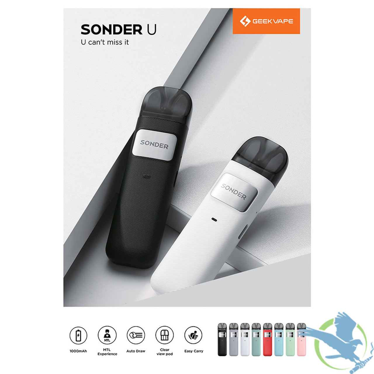 GeekVape Sonder U 1000mAh 2,0ml Pod System Kit E-Zigarette Vape E-Shisha