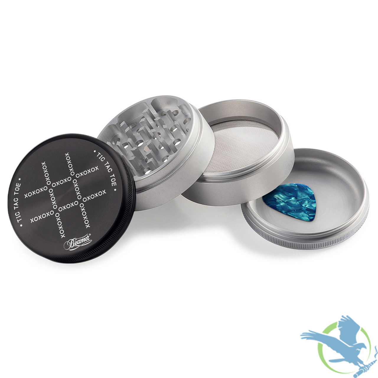 Beamer Aluminum Grinder With Tic Tac Toe Design 63mm 4 Part
