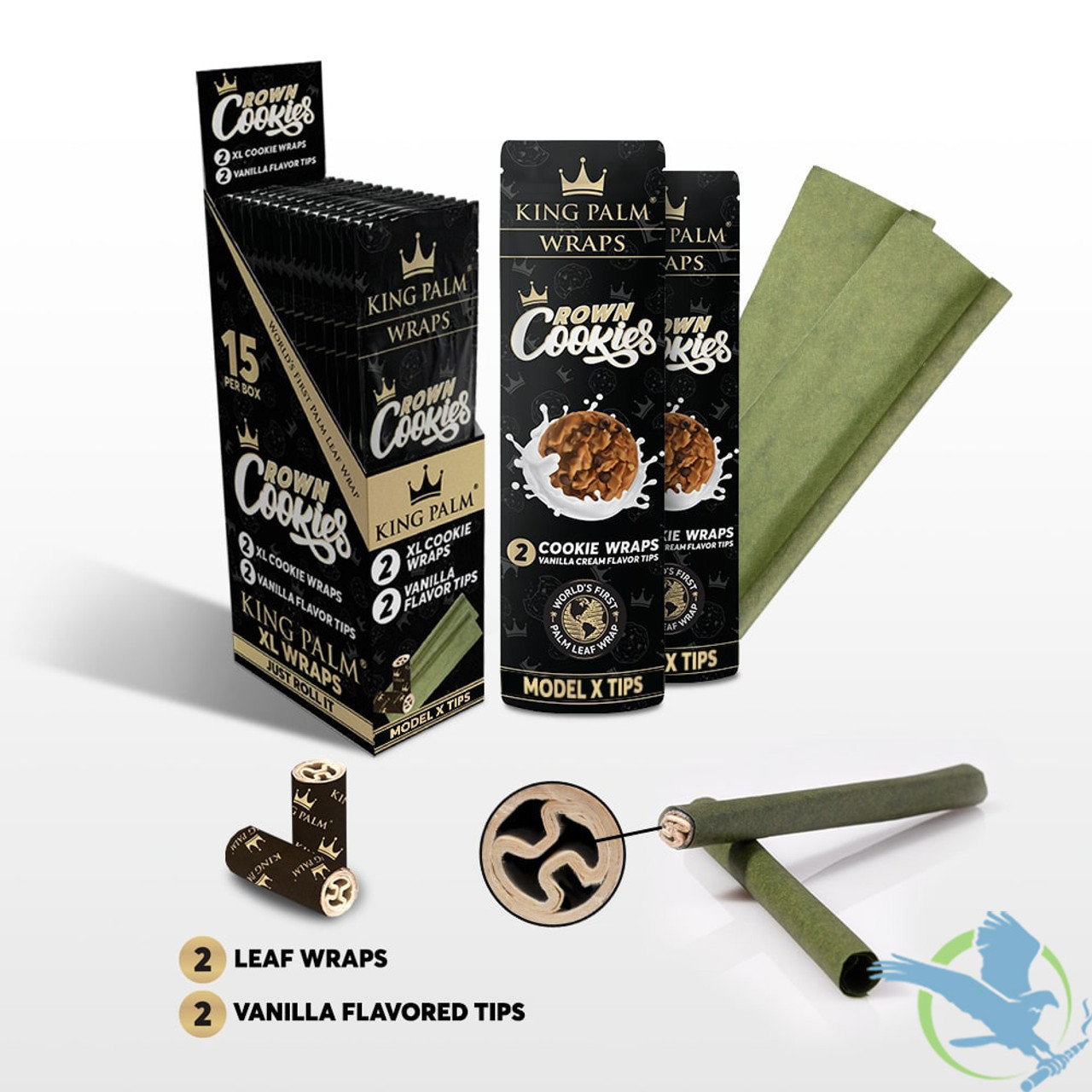 King Palm XL Wraps Just Roll It Pack of 2 Display of 15 Packs