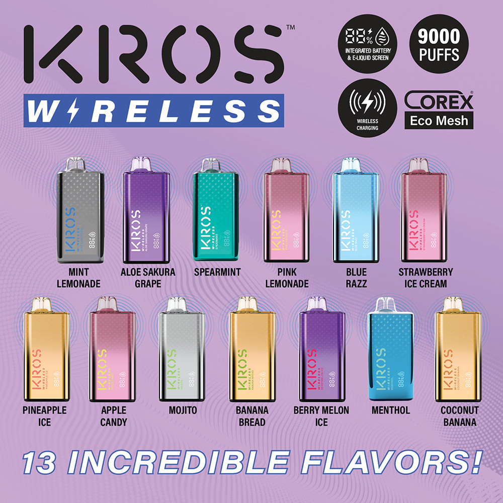 KROS Wireless 17ML 9000 Puffs Disposable Vape Device ECigs