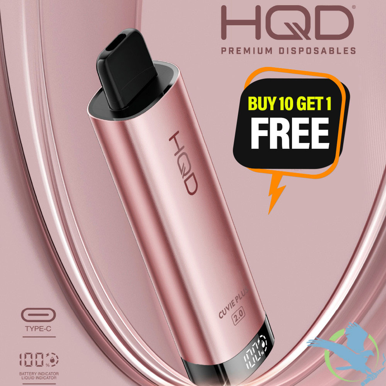 HQD Cuvie Plus 2.0 18ML 9000 Puffs 600mAh Prefilled Nicotine Salt  Rechargeable Disposable Device With Dual Mesh Coil Technology & E-liquid &  Battery Indicator