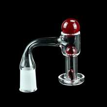 Dragon Glass Quartz Banger With Terp Slurper Vacuum With 3 Terp Pearls & Frosted Joint - 90 Degree Angle [DQF-015] - 14mm Female 90 Degree