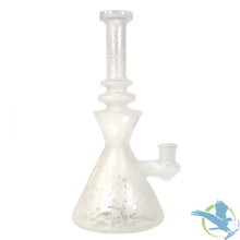 Biigo Glass Frosted Water Pipe Beaker Base With Matrix Perc + Funnel Style Hold + Design & Straight Neck - 605 Grams - 10.65 Inches - Assorted Colors [GT030]