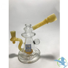 Glass Water Pipe Marble Vase Base Rig Design With Tire Perc - 279 Grams - 7 Inches - Assorted Colors [Y4]