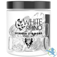 White Rhino Spinner Diamond Glass Carb Cap - 15ct Jar
