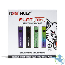 Wulf Mods x Yocan Flat Mini 400mAh Adjustable Voltage Vaporizer Pen - Assorted Colors - Display of 9