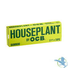 Houseplant By OCB Bamboo Rolling Papers 1 1/4 Size + Tips - Display of 24 Booklets - Bamboo Houseplant By OCB Bamboo Rolling Papers 1 1/4 Size + Tips - Display of 24 Booklets - Bamboo
