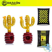 Dragon Platinum Glass Hand Pipe Cactus Shape - 100 Grams - 5 Inches - Assorted Colors [WPH-404]