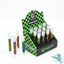 Dragon Platinum Diffused Downstem Frosted Joint - Assorted Colors - Display of 12 [DP-03]