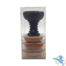 Pharaohs Hydra Silicone Bowl With 3 Replaceable Clay Inserts - Black Pharaohs Hydra Silicone Bowl With 3 Replaceable Clay Inserts - Black