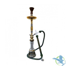 Khalil Maamoon Squair Golden Ibis 32 Inch Single Hose Hookah - Assorted Colors [KM 2266]