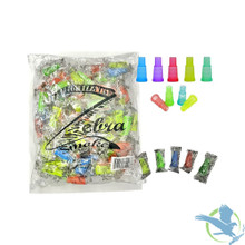 Zebra Smoke Disposable Hookah Hose Female Mouth Tips - Assorted Colors - Pack of 100