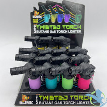 Blink Mini Glow Twisted Torch Butane Gas Torch Lighter - Assorted Colors - Display of 20 [11731]