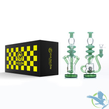 Dragon Platinum Water Pipe Recycler Straight Neck With Circ Perc - 450 Grams - 10 Inches - Assorted Colors [WPE-036]