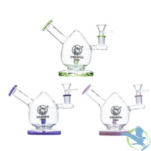 Dragon Glass Mini Water Pipe With Inclined Neck Bong Style - 300 Grams - 5 Inches - Assorted Colors [DGE-408]