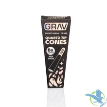 GRAV Short Kings Pre-Rolled Cones With Quartz Glass Tips - Pack of 6 - Display of 16 Packs - Black GRAV Short Kings Pre-Rolled Cones With Quartz Glass Tips - Pack of 6 - Display of 16 Packs - Black