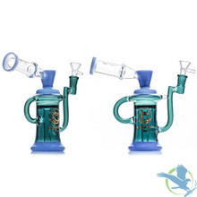 Dragon Glass Cup Shape Water Pipe Recycler With Inline Perc - 400 Grams - 8.5 Inches - Assorted Colors [DGD-152]