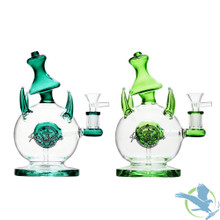 Shadow Glass Dyno Egg Water Pipe With Ball Perc - 410 Grams - 7.5 Inches - Assorted Colors [SGE-151]