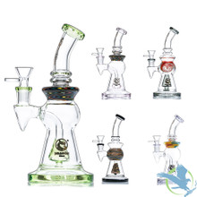 Dragon Glass Wig Wag Swirl Water Pipe With Thick Base - 390 Grams - 9 Inches - Assorted Colors [DGE-459]