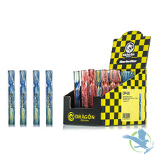 Dragon Platinum Glass One Hitter Chillum Hand Pipe - 105MM - Assorted Colors - Display of 24 [DP-20]