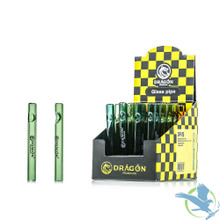 Dragon Platinum Glass One Hitter Chillum Hand Pipe - 105MM - Assorted Colors - Display of 24 [DP-25]