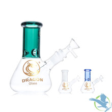 Dragon Glass Mini Beaker Bong Water Pipe With Ice Catcher - 270 Grams - 6 Inches - Assorted Colors [DGE-479]