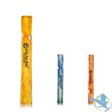 Dragon Platinum Swirled Pattern Glass One Hitter Chillum Hand Pipe - 4 Inches - Assorted Colors - Display of 7 [OH-07]