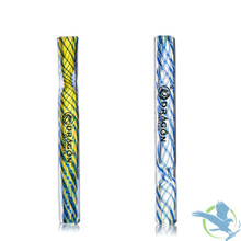 Dragon Platinum Inside-Out Spiral Wig-Wag Glass One Hitter Chillum Hand Pipe - 4 Inches - Assorted Colors - Display of 3 [OH-11]