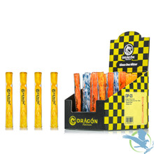 Dragon Platinum Glass One Hitter Chillum Hand Pipe - 105MM - Assorted Colors - Display of 24 [DP-23]