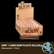 RAW Hemp Plastic Cigarette Rolling Machine - 110mm - Display of 12 (MSRP $5.00 Each) RAW Hemp Plastic Cigarette Rolling Machine - 110mm - Display of 12 (MSRP $5.00 Each)