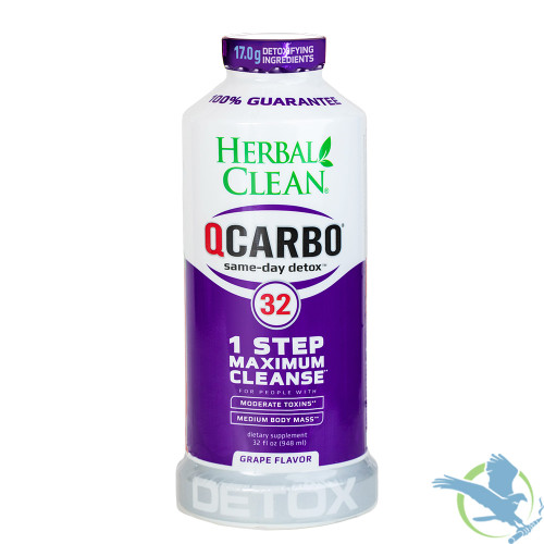 Herbal Clean QCarbo32 1 Step Maximum Strength Cleansing Detox Formula 32oz - Grape
