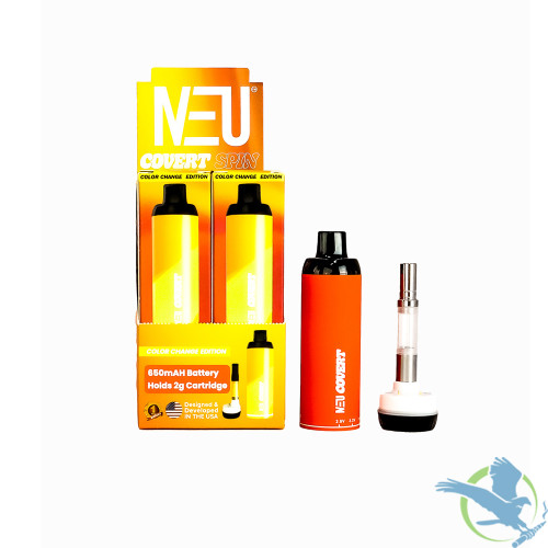 Neu Covert SPIN 650mAh Variable Voltage 510 Thread Rechargeable Cartridge Battery - Display of 6 - Orange Yellow (Color Change Edition) 
